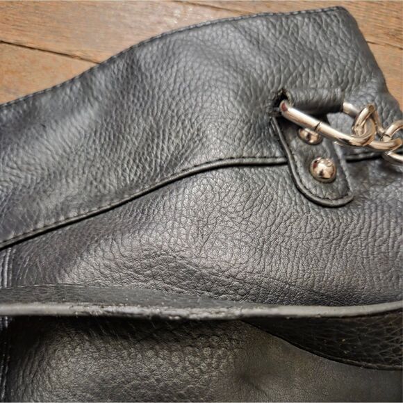 Cato Black Studded Shoulder Bag – Man-Made Materials – Repaired – 15"x14" - Picture 8 of 10